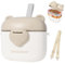 Bebamour Snack Box con 3 Compartimentos, Recipientes de Almacenamiento de Alimentos para Niños Recipientes de Preparación de Comidas con Snacks, Frutas, Frutos Secos, Galletas,Bear Snack Pot