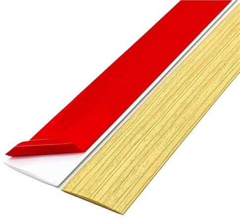 Bande de transition de sol autocollante 300 cm x 4/5/7,6 cm, for réparation de seuil, joints de sol, revêtements de sol en vinyle, revêtements de sol stratifiés, bandes de séparation plates(Oak,Width