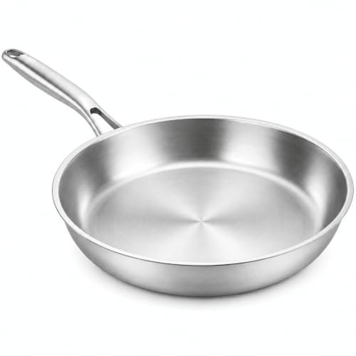 Nontoxicook Professional 28cm Tri-Ply Stainless Steel Frying Pan