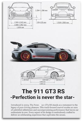 WARL 911 GT3 RS Supersportwagen-Poster, Thelegacy-Trackfahrt, Rennauto, dekoratives Gemälde, Leinwand-Kunstbild, 40 x 60 cm