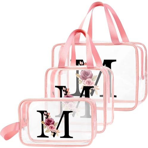 DBPBToU Geschenke für Frauen, Durchsichtig Kosmetiktasche Damen, Reise Kosmetiktasche wasserdichte Kulturtasche mit Reißverschluss, Muttertagsgeschenk Personalisierte Geschenke Frauen (M)