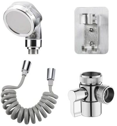 Bathroom Basin Faucet Extension Kit, Handheld Shower Sprayer for Hair Washing, Water-Saving Flexible Tap Adapter with External Diverter Set(Package B)