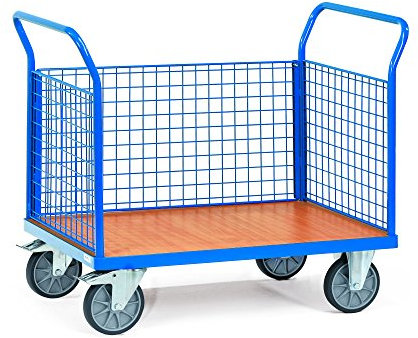 Fetra Transportgeräte mttfg1530 F 400 Wagen Transport mit Mesh, mit 3 Panels Design, 160 mm Rollen Durchmesser, 1030 mm Länge x 509 mm Breite x 958 mm Höhe