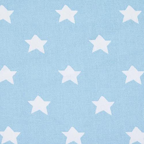 HOMESCAPES Pure Cotton Furnishing Fabric - Stars - Blue - 150 cm Wide - Printed on Thick Woven - for Upholstery Curtain Cushion Soft Furnishings Heavy Dress Material - Per Metre