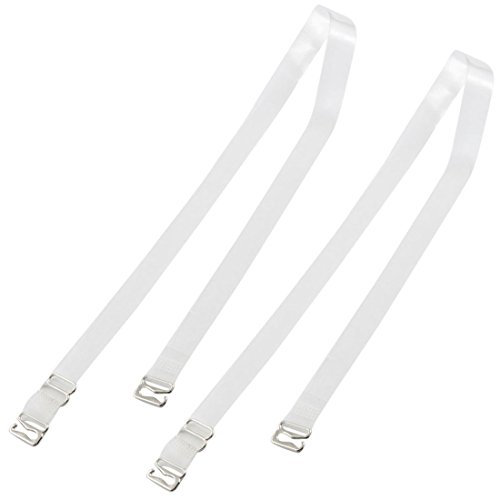 Sourcingmap Metal Hook 1cm Wide Clear Invisible Bra Shoulder Straps Pair