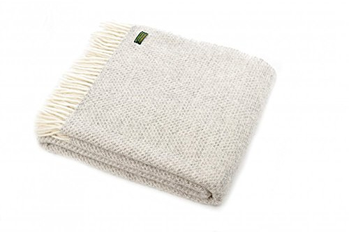 Tweedmill Textiles 100% Pure New Wool Sofa Bed Throw Blanket - Beehive Grey by Tweedmill