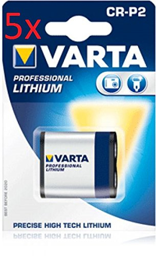 VARTA FOTO BATTERIEN PHOTOZELLEN FÜR KAMERAS UND FOTOAPPARATE / 2CR5 / CR-P2 / V28PX - V28PXL / CR-V3 / V74PX - V76PX / V4034PX / CR-1-3 / CR123A / CR 2 NEU & OVP IM EINZELBLISTER (CR-P2, 5 Stück)