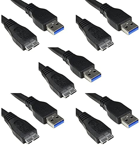 Bipra OEM SuperSpeed USB 3.0 cavo A a Micro B per WD/Seagate/Clickfree/Toshiba/Samsung Hard Disk esterno 5 Pack 35cm - 1 Feet - 0,35M