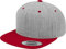 Flexfit Unisex Classic Snapback 2-Tone Cap Kappe, Heather Grey/Red, One Size