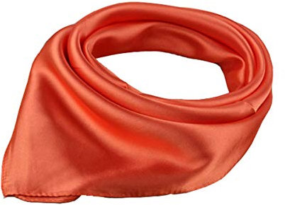 ACVIP Damen Einfarbig Halstuch Kopftuch Nickituch Frauen Satin Quadratisches Halstuch(Orange)