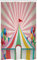 ABAKUHAUS Bunt Schmaler Duschvorhang, Weinlese-Zirkus-Ballone, Badezimmer Deko Set aus Stoff mit Haken, 120 x 180 cm, Rosa Mehrfarbig
