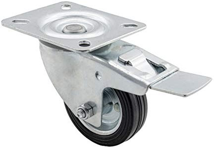 Lenkollen 160mm von Globex24 | Transportrollen mit Bremse | Tragkraft 150kg | Rollen für Möbe Möbelrollen Palettenmöbel Rollbretter Schwerlastrollen Paletten Laufrollen