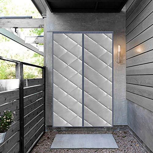HMHD Cortina Térmica Aislante Frio y Calor, Cortina Puerta Exterior Espesar Algodón, Impermeable, para La Sala De Aire Acondicionado -Gris-85x205CM