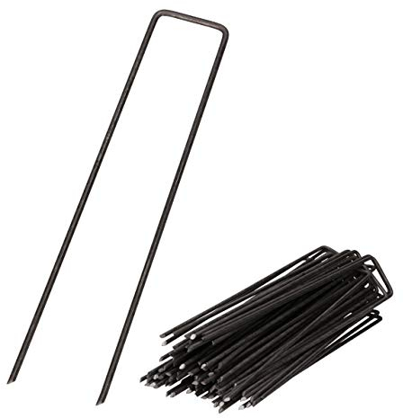 GARDENIX® 50 Unidades Anclajes Las piquetas Grapas de sujeción IronPEG -Longitud: 150 mm | Ancho: 30 mm | Espesor: 3 mm | Material: Alambre de Acero