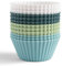 The Silicone Kitchen Reusable Silicone Baking Cup Silicone Muffin Liners for Cupcakes, BPA Free, Regular, 12 Pack, White Blue Green