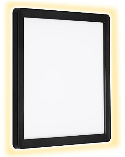 TELEFUNKEN - LED Außenwandleuchte, Außenwandlampe 1-flammig, Backlight Effekt, 15 Watt, 2.000 Lumen, 4.000 Kelvin, IP44, Weiß/Schwarz, Quadratisch, 25x25 cm