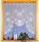 heimtexland ® Scheibengardine Hochraff Bogen Fensterbild Jacquard Blumen Weiß HxB 105x120 Gardine Typ397