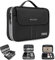 Double Layers Large Capacity Travel Electronic Accessories Organizer Bag, 2 Front Pockets Travel Gadget Carry Case, Perfect Size Fit for iPad,iPhone,Cables,Power Bank,Tablet(10.2’’)-Black