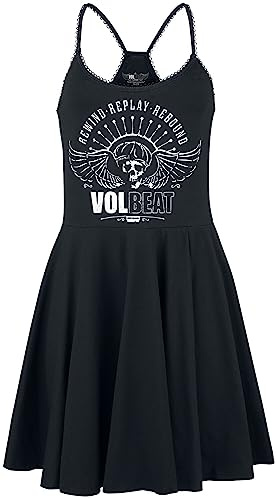 Volbeat Skull Wings Frauen Mittellanges Kleid schwarz Band-Merch, Bands