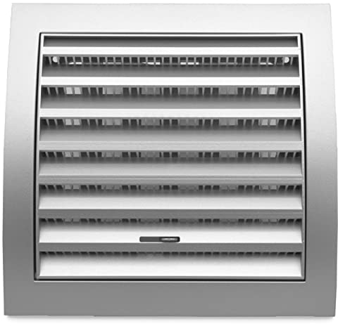 H&C VENT Lüftungsgitter eckig silber 150x150mm mit Schieber und Insektenschutz - Kunststoff Wetterschutzgitter zur Dunstabzug Abdeckung außen - Belüftungsgitter Abzug, Garage, Tür, Kühlschrank