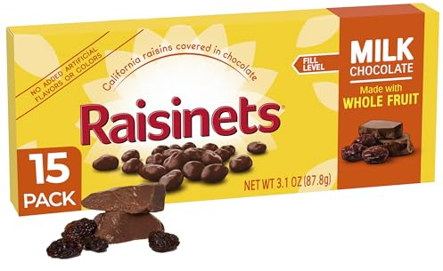 Raisinets, California Raisins Lot de 15 boîtes à bonbons au lait avec couvercle en vrac 85 g