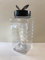 500ml Clear Plastic Square Gripper Jars with Black Shaker Caps (6)
