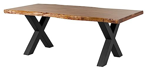 MASSIVMOEBEL24.DE Esstisch Akazie Natur lackiert Freeform | 200x100x77 cm (BxTxH)85kgModernzerlegtvollmassivMASSIVMOEBEL24.DE