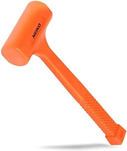 NEIKO 02849A 4 Lb Dead Blow Hammer, Neon Orange | Unibody Molded | Checkered Grip | Spark and Rebound Resistant(Pack of 2,8 Count Total)