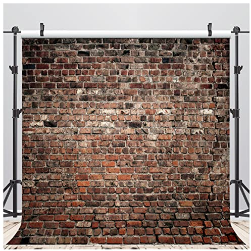 LYWYGG 8x8FT Backsteinmauer Foto Hintergrund - Braune Mauer für Familienfeier, Party, Baby Prop Fotografie - Fotostudio Hintergrund CP-312-0808
