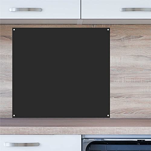 INDIGOS UG Küchenrückwand Platte für Fliesenspiegel - schwarz - 60x55 cm - Spritzschutz Aluverbundplatte hitzebeständig - Rückwand Küche modern abwischbar - Herd & Ofen - Wandverkleidung