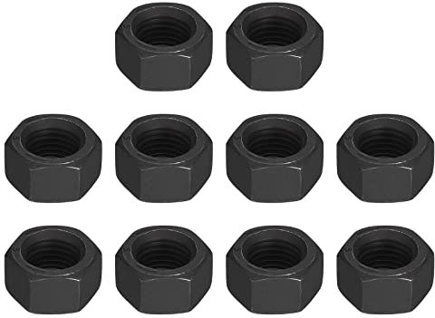 sourcing map Tuercas hexagonales 3/8-24, tuerca hexagonal de óxido negro de grado 8.8 de acero al carbono para tornillo de tornillo, paquete de 10 unidades