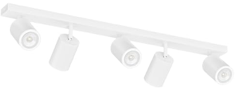 Klighten Deckenstrahler 5 Flammig Weiss, GU10 Deckenlampe Strahler Schwenkbar, Spotleuchte Drehbar Deckenspots für Küche, Schlafzimmer, Wohnzimmer, Länge: 69 cm, Ohne Leuchtmittel