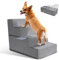 Zvonema Hundetreppe, Hundetreppe für Kleine Hunde, Hundetreppe 4 Stufen aus Memory-Schaum, abnehmbare Haustiertreppe, rutschfeste Katzentreppe, geeignet für ältere verletzte Hunde (58x38x48CM)