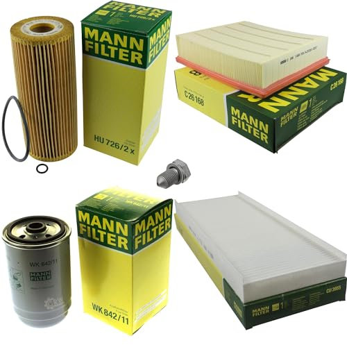 EISENFELS Inspektionspaket Wartungspaket Filterset mit Ölfilter HU 726/2 x, Luftfilter C 26 168, Kraftstofffilter WK 842/11, Innenraumfilter CU 3955, Verschlussschraube