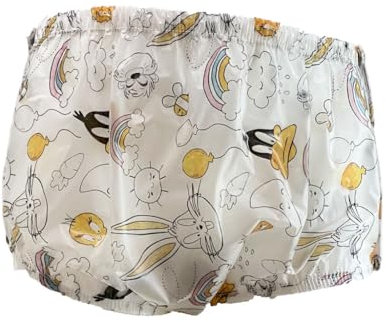 Haian Classic Unisex-Inkontinenz-Unterhose mit Schnappverschluss, Kunststoff (TPU) bedruckt, wasserdicht, Größe L, Häschen