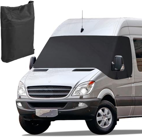 Frontscheibe Wrap Cover Ersatz Kompatibel mit Mercedes Sprinter 2019-2023, 600D Auto Windschutzscheiben Abdeckung, Frontscheibe Fenster Sonnenschutz Auto Frontscheibe Wetterfester Vorhang Camping