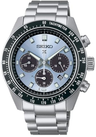 Seiko Herren SSC813 Prospex Solar Chronograph Uhr Blau Sport Chronograph, Silber/Eisblau, Modern