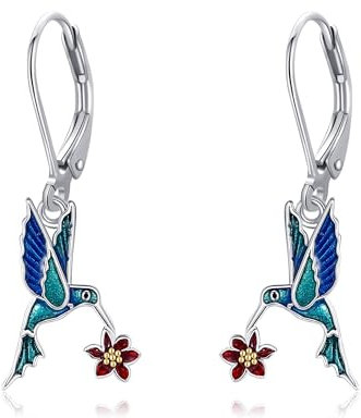 Kolibri Ohrringe 925 Sterling Silber Kolibri Ohrhänger Kolibri Schmuck Geschenk für Damen