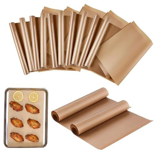 12Pcs Reusable Baking Sheet, Baking Mat Sheet Baking Tray Liner Set 30x40cm, Reusable Non Stick Oven Liner, Oven Liners for Bottom of Oven, Teflon Sheets for Heat Press, Teflon Sheet