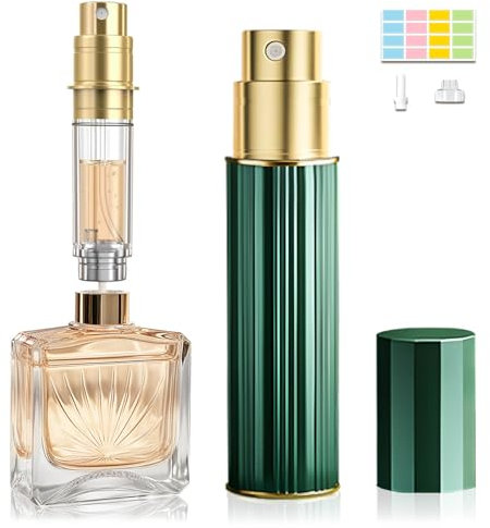 JOOMOKO Perfume Atomiser, Perfume Travel Bottle, 10ML Atomiser Spray Bottle, Refillable & Travel Size Perfume Spray Bottle Easy to Refill Cologne Dispenser for Women and Men(GREEN)