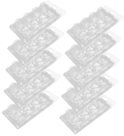 Harilla 10x Kerzen Schmelzen Clamshells Modelle für Dochtlose Tarts Kerzen Kerze Container Einfach zu Verwenden Zubehör Herz Form Kerze Machen