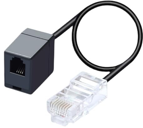 PLCPDM Câble adaptateur convertisseur RJ45 vers RJ11 Ethernet vers connecteur de ligne téléphonique RJ45 8P8C mâle vers RJ11 6P6C femelle