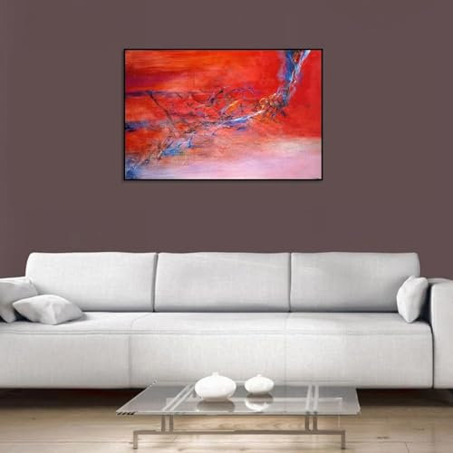 ytonghao Zao Wou-Ki „Rote Erde – 16.01.2005“ Leinwandgemälde, Wandkunst, abstrakte Poster und Drucke, moderne Kunstwerke, Heimdekoration, 40 x 60 cm, rahmenlos