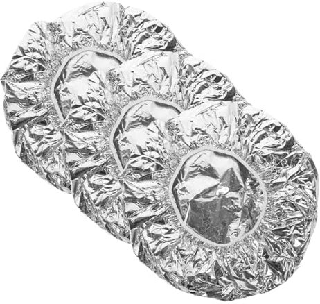 Ipetboom 3pcs Tin Foil Hair Cap Baking Oil Caps for Deep Conditioning Hair Mask Use Natural Heating Elastic Coloring