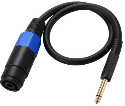 1/4 Male Cable Audio Patch to Speakon Female Connector SpeakON Jack Plug to 6.35mm Speaker Interconnect Wire
