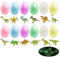 ONEINHE 12 Pcs 6cm Ostereier vorgefüllt mit 12Pcs Glühen im dunklen Dinosaurier, Kunststoff Macaron Osterei für Osterei Jagd, Korb Stuffers, Osterparty Bevorzugung, Klassenzimmer Preis Supplies