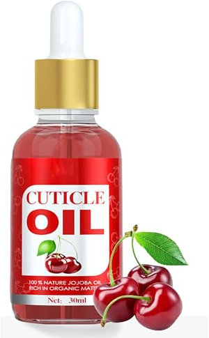 MrCuvaryas Nail Cuticle Oil, Nagelpflegeöl Nagelöl Pflege für Nägel & Nagelhaut, SPA Naturkosmetik Maniküre Naildesign Hände, Nagelhautöl Nagelstärkungsöl mit Bio-Ölen & VitaminE, Vegan 15ml (Kirsche)
