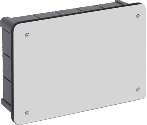 Unterputzdose 160 x 100 mm mit Deckel und Schrauben, ideal für elektrische Anschlüsse und Stromverteilung.