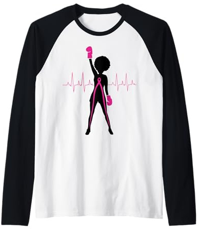 Brustkrebs Black Girl Magic Afro Frauen braune Haut Raglan