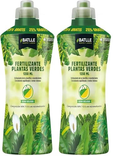 Abonos - Fertilizante Plantas Verdes Botella 1250ml - Batlle (Paquete de 2)